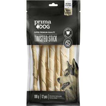 PrimaDog Bílá kroucená tyčinka, 13 cm, 12 ks, 100 g (6430056887524)