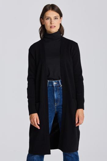 SVETR GANT D2. LONG WOOL CARDIGAN EBONY BLACK