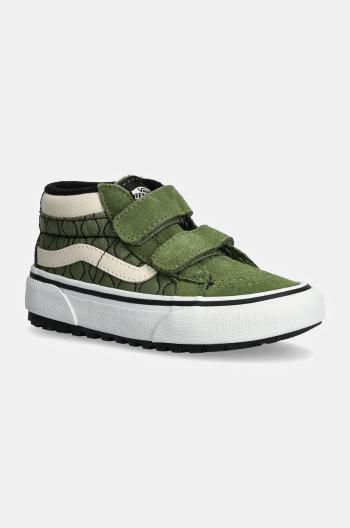 Dětské semišové tenisky Vans MTE SK8-Mid Reissue zelená barva, VN000D10V0N1