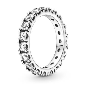 Pandora Třpytivý stříbrný prsten s čirými krystaly Timeless 190050C01 52 mm