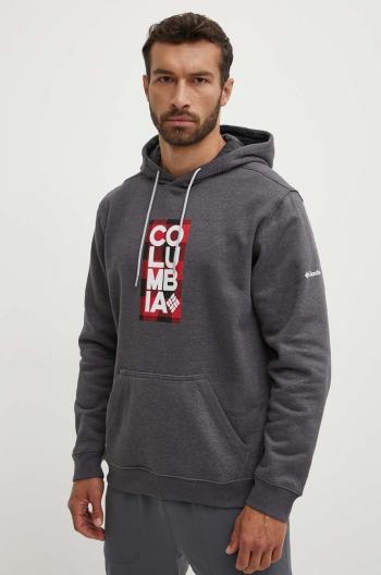 Mikina Columbia EM2179 HOODIE pánská, šedá barva, s kapucí, hladká, EM2179-GREY