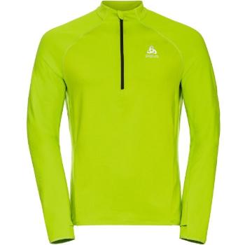 Odlo M ZEROWEIGHT MID LAYER 1/2 ZIP Pánská běžecká mikina, reflexní neon, velikost