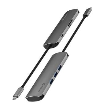 Swissten USB-C HUB 6-IN-1 (USB-C PD, 3x USB 3.0, SD, MICRO SD) Aluminium (44040102)