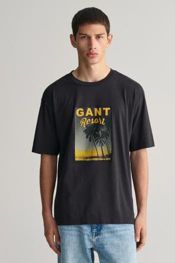 TRIČKO GANT WASHED GRAPHIC SS T-SHIRT EBONY BLACK