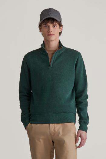 MIKINA GANT SACKER RIB HALF ZIP TARTAN GREEN