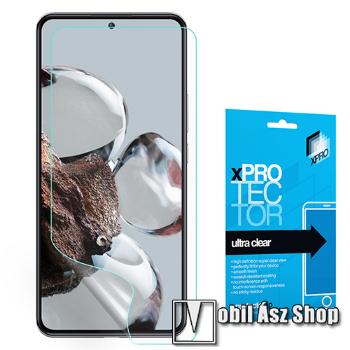 Xpro képernyővédő fólia - Clear - 1db, törlőkendővel, A képernyő sík részét védi! - Xiaomi 12T / 12T Pro / Redmi K50 Ultra - GYÁRI