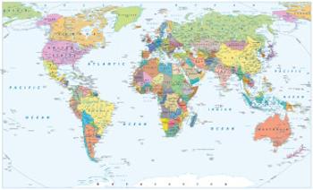 Plakát World Map - Political