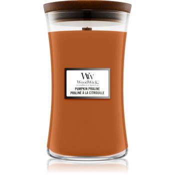 Woodwick Pumpkin Praline vonná svíčka s dřevěným knotem 610 g