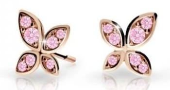 Cutie Jewellery Dětské náušnice z růžového zlata Motýlci C2259-30-X-4 růžová