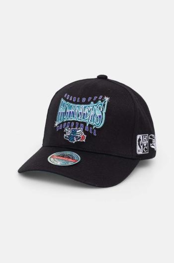 Čepice s vlněnou směsí Mitchell&Ness Charlotte Hornets černá barva, s aplikací, HHSSINTL1434-CHOBLCK