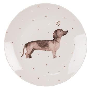 Porcelánový dezertní talíř s jezevčíkem Dachshund Love - Ø 20cm DHLDP