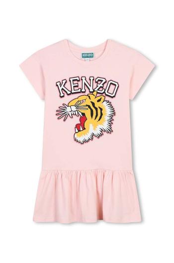 Dětské bavlněné šaty Kenzo Kids růžová barva, mini, K60682