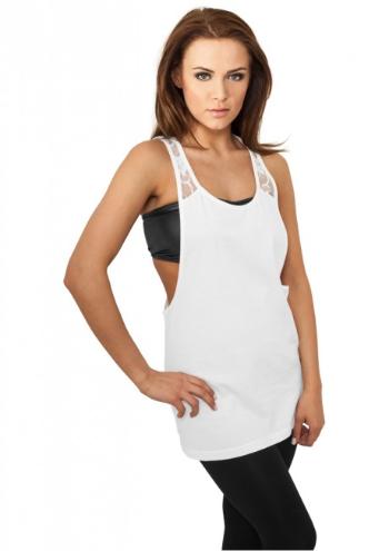 Urban Classics Ladies Flower Laces Loose Tank white - M