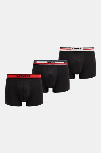 Boxerky Levi's 3-pack pánské, černá barva, 37149-1036