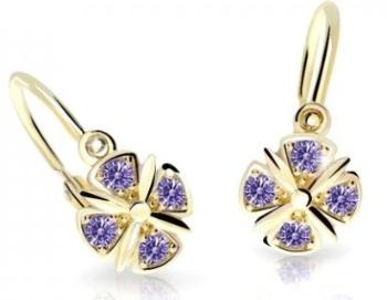 Cutie Jewellery Slušivé dětské náušnice ze žlutého zlata C2245-10-X-1 fialová