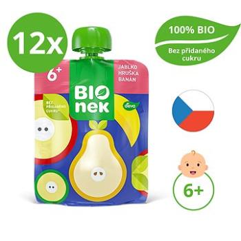 BIOnek BIO jablko, hruška a banán 12× 90 g (8591119905109)