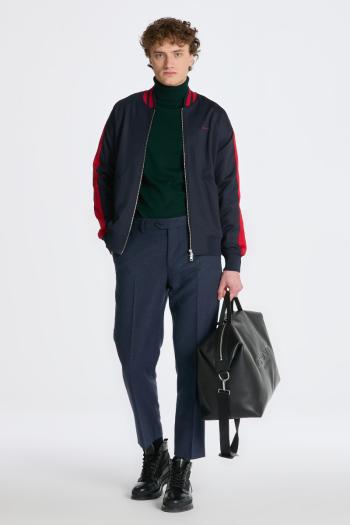 KALHOTY GANT TAPERED HERRINGBONE PANTS MARINE