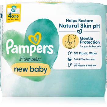 Pampers Harmonie New Baby vlhčené čisticí ubrousky pro děti 4x46 ks