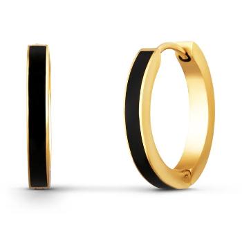 Vuch Pozlacené kruhové náušnice Gold Black Sara