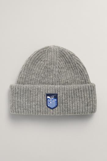 ČEPICE GANT ALPINE BADGE BEANIE GREY MELANGE