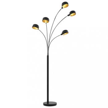 Stojací lampa 200 cm Dekorhome Černá / zlatá