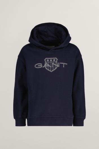 MIKINA GANT RELAXED CONTRAST SHIELD HOODIE EVENING BLUE