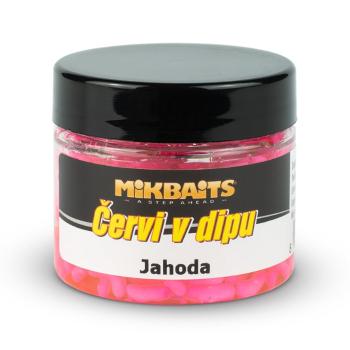 Mikbaits červi v dipu 50 ml - jahoda