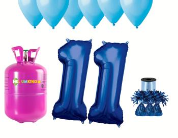 HeliumKing Helium párty set na 11. narozeniny s modrými balónky