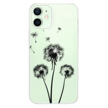 Odolné silikonové pouzdro iSaprio - Three Dandelions - black - iPhone 12