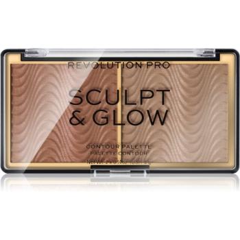 Revolution PRO Sculpt And Glow konturovací a rozjasňující paleta odstín Light-Medium 8 g