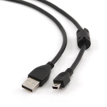 Kabel CABLEXPERT CCF-USB2-AM5P-6 USB A-MINI 5PM 2.0 1,8m HQ s ferritovým jádrem