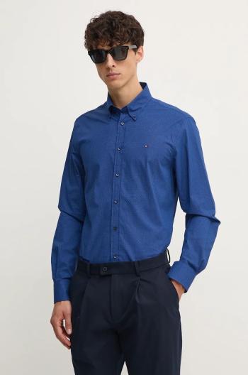 Košile Tommy Hilfiger pánská, tmavomodrá barva, slim, s límečkem button-down, MW0MW36914