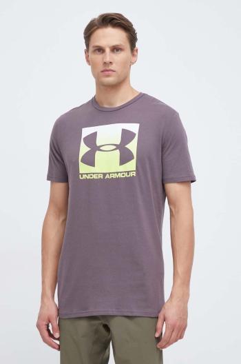 Tričko Under Armour hnědá barva, s potiskem, 1329581