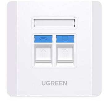 UGREEN Wall Plate Dual Ports 1pc/bag (80182)