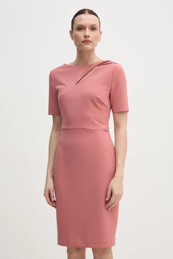 Šaty Calvin Klein ružová farba, mini, priliehavé, K20K208174