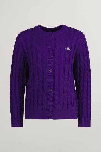 KARDIGAN GANT SHIELD COTTON CABLE CARDIGAN PANSY PURPLE