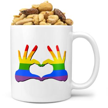 Hrnek LGBT Hands (Náplň hrníčku: Směs slaných oříšků)