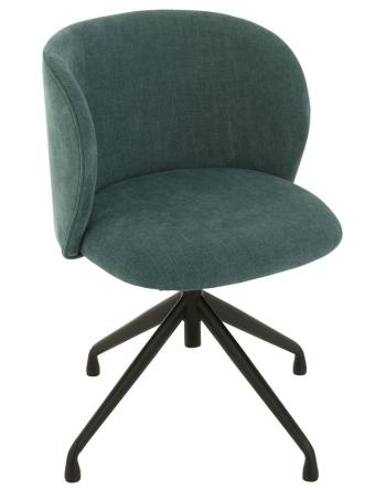 Zelená sametová jídelní točící židle Chair Turn Green - 56*48*77cm 35017