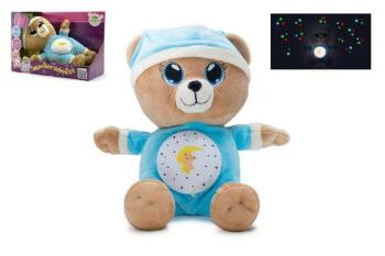 Teddies Medvídek Usínáček modrý 32cm na baterie se světlem a zvukem