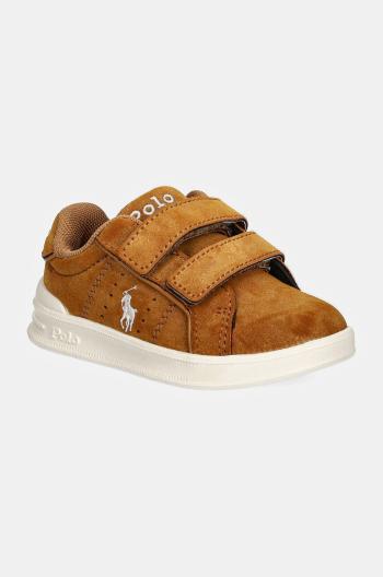 Dětské sneakers boty Polo Ralph Lauren HERITAGE COURT III EZ béžová barva, RL00972250