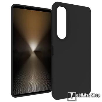 Sony Xperia 1 VII, Telefontok, Szilikon, Matt, Fekete