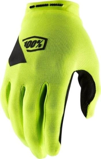 100% Ridecamp Gloves Fluo Yellow S Kesztyű kerékpározáshoz