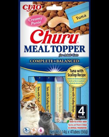 INABA Meal Topper Tuna Scallop 4x14 g crema pentru pisici, ton si scoici