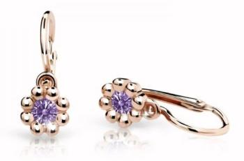 Cutie Jewellery Dětské náušnice z růžového zlata C2030-10-X-4 fialová