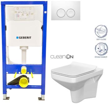 Geberit Duofix tlačítko DELTA21 bílé WC CERSANIT COMO CLEANON + SEDÁTKO 458.103.00.1 21BI CO1