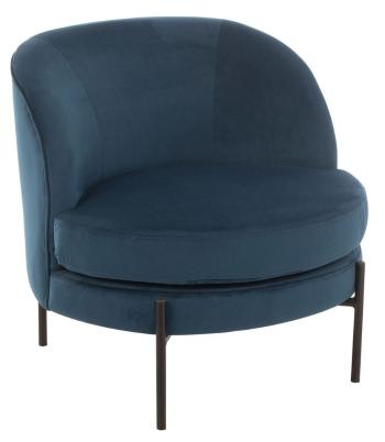 Modré sametové kulaté křeslo Lounge chair Jammy Blue - 71*67*66cm 15409