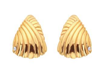 Hot Diamonds Elegantní pozlacené náušnice s diamantem Golden Edit Hope DE839