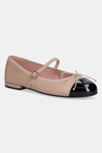 Kožené balerínky Pretty Ballerinas Irma béžová farba, 52688_001