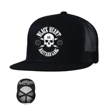 Kšiltovka BLACK HEART Bastard Skull Trucker  černá