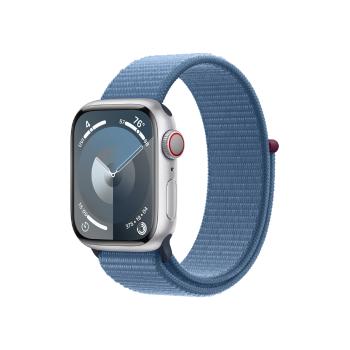 Apple Watch S9 Cellular 41 mm sport loop smart hodinky Silver/Winter Blue